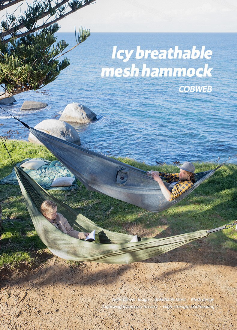 Cheap Goat Tents  Cobweb Hammock Breathable Ice Feel Mesh Spring Summer Outdoor Camping Tearproof Swing Hammock Bearing 200kg Portable Tents 